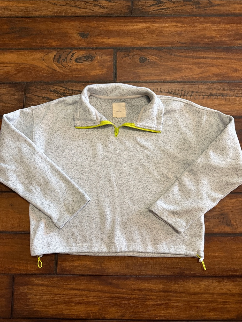 Thread & Supply Heather Gray Sweater with Highlighter Trim